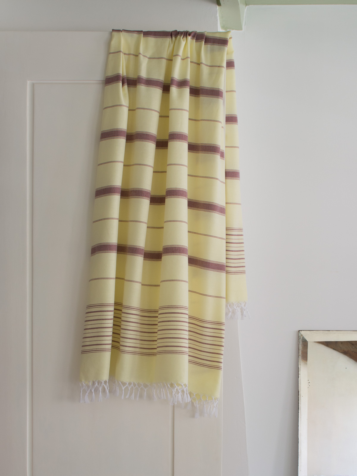 hammam towel lemon yellow/chocolate brown 170x100cm